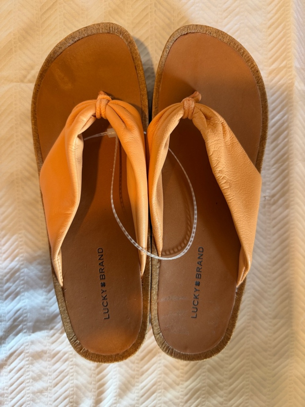 Lucky Brand Women’s Peach Twist-Top Toe-Post Sandals Size 7 1/2